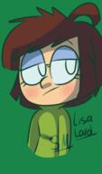 2017 artist:sarahthecreampuff blushing character:lisa_loud half-closed_eyes looking_to_the_side simple_background solo text // 750x1280 // 342KB