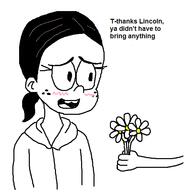 2016 artist_request blushing character:lincoln_loud character:ronnie_anne_santiago dialogue flower open_mouth text // 549x572 // 27KB
