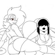 aged_up artist:chillguydraws au:thicc_verse big_ass big_breasts character:lucy_loud character:lynn_loud freckles thick_thighs // 640x640 // 56.1KB