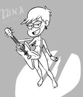2015 artist_request bare_breasts character:luna_loud feet guitar half-closed_eyes holding_object instrument looking_at_viewer nude silhouette smiling solo text // 600x700 // 93KB