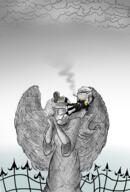 artist:patanu102 character:lupa_loud ocs_only original_character sin_kids smoking solo statue tagme // 1321x1953 // 1.3MB