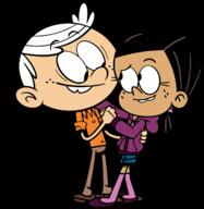 2016 alternate_outfit arm_around_back arm_around_shoulder character:lincoln_loud character:ronnie_anne_santiago hand_holding looking_at_another raised_eyebrow ronniecoln smiling transparent_background vector_art // 1280x1313 // 336KB