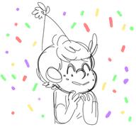 2017 artist:cr0nu5 character:lincoln_loud new_year party_hat sketch solo // 722x674 // 141.6KB