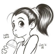 2016 black_and_white character:luan_loud solo text // 1180x1165 // 743KB