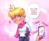 2022 artist:malibu_hour character:lexx_loud character:lincoln_loud dialogue hands_on_hips holding_object phone pose // 1200x1000 // 942KB