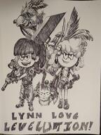 2016 artist:pikapika212 character:lincoln_loud character:lynn_loud comic cover crossdressing final_fantasy lynncoln parody sword text title_card wig // 3024x4032 // 4.0MB