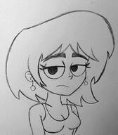 artist_request character:lori_loud frowning looking_at_viewer sketch solo // 1787x2048 // 466KB