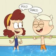 artist:pyg character:christina character:lincoln_loud christinacoln one_piece_swimsuit pool swimsuit // 1000x1000 // 430.0KB