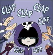 character:lucy_loud clapping cloak tagme // 458x482 // 343KB