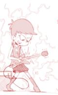 2017 artist:vs_drawfag character:luna_loud electricity guitar holding_object instrument looking_down smiling solo sweat // 529x852 // 218KB