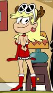 artist_request boots character:leni_loud christmas gloves rear_view smiling solo // 1084x1913 // 235.6KB