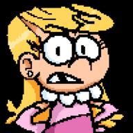 2016 artist:andeathisbike character:lola_loud frowning hands_on_hips looking_at_viewer pixel_art solo transparent_background // 300x300 // 9.2KB
