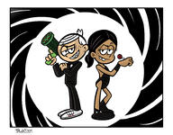 artist:rubtox character:lincoln_loud character:ronnie_anne_santiago cosplay james_bond parody ronniecoln // 2759x2149 // 1.3MB