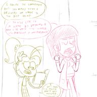 2021 artist:adullperson character:kate_bernardo character:luan_loud comic comic:you're_welcome commission dialogue pregnant school sketch text // 1000x1000 // 372.5KB