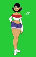 aged_up artist:chillguydraws au:thicc_verse big_breasts character:stella_zhau shorts solo thick_thighs wide_hips // 2100x3300 // 422KB