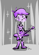 2016 artist:lecoreco blushing character:luna_loud guitar holding_object instrument looking_at_viewer smiling solo // 1280x1810 // 259KB