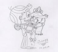 2017 artist:julex93 character:lincoln_loud character:lola_loud eyes_closed hands_on_shoulders hug hugging letter lolacoln sketch smiling tears valentine's_day // 456x412 // 47.8KB