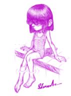 2016 artist:shmutz character:lucy_loud sitting solo swimsuit water // 671x909 // 302KB