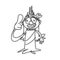 2017 artist:dawnfiend character:lola_loud hand_gesture looking_at_viewer open_mouth pointing sketch smiling solo squinting thumbs_up // 518x518 // 28KB