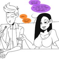 artist:chillguydraws character:lincoln_loud character:ronnie_anne_santiago dialogue eating ronniecoln sitting // 1200x1200 // 339KB