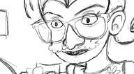 2017 artist:duskull character:luan_loud glasses mustache open_mouth parody redraw sketch solo // 1000x557 // 198KB