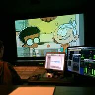 2017 behind_the_scenes character:clyde_mcbride character:lincoln_loud hands_on_hips kitchen looking_down official_art photo screenshot:lock_'n'_loud smiling text // 1080x1080 // 76KB