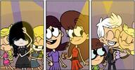 aged_up artist:underratedhero character:lana_loud character:lily_loud character:lincoln_loud character:lisa_loud character:lola_loud character:lucy_loud character:lynn_loud dress source_request suit // 1116x583 // 137KB