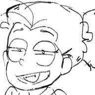 2017 artist:hellcakes character:luan_loud half-closed_eyes looking_at_viewer open_mouth sketch smiling solo // 517x517 // 57KB