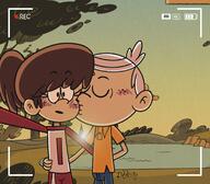 2022 arm_around_back artist:tifflovty blushing character:lincoln_loud character:lynn_loud eyes_closed kissing lynncoln photograph selfie sunset surprised // 1736x1520 // 387KB