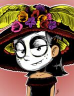 2016 artist:vs_drawfag character:ronnie_anne_santiago coloring colorist:jookbox dia_de_los_muertos face_paint flowers hat solo // 1280x1656 // 1.1MB