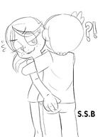 ! 2017 ? artist:ssb ass ass_grab character:lincoln_loud character:ronnie_anne_santiago frowning grin grope groping half-closed_eyes hug hugging looking_to_the_side rear_view ronniecoln sketch smiling sweat // 2362x3282 // 584KB