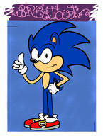 artist:brsstarjv character:sonic_the_hedgehog looking_at_viewer smiling solo sonic_the_hedgehog style_parody thumbs_up // 1024x1352 // 184.9KB