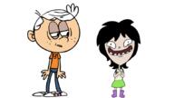 2016 animated artist:lecoreco character:lara character:lincoln_loud crossover eyes_closed half-closed_eyes hands_together jorel's_brother laughing looking_to_the_side open_mouth smiling // 854x480 // 180KB
