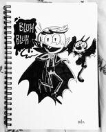2016 artist:choltdraws black_and_white character:cliff character:lincoln_loud inktober photo text vampire // 1024x1280 // 329.8KB