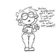 2021 artist:sl0th character:lisa_loud clipboard dialogue holding_object pencil solo thick_thighs wide_hips // 800x800 // 114KB