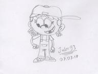 2017 artist:julex93 character:lana_loud looking_down sketch smiling snail solo // 456x345 // 34KB