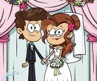 2021 aged_up alternate_outfit artist:kyloroud95 character:benny_stein character:luan_loud flowers hair_bun looking_at_viewer lubenny smiling suit wedding wedding_dress // 3000x2500 // 2.4MB