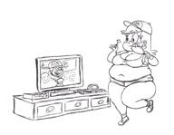 2017 artist:baryl background_character character:leni_loud character:workout_girl fat tv // 611x474 // 91KB