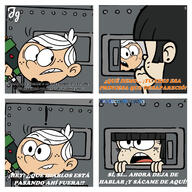 2023 artist:johnnyGreen021 character:lincoln_loud character:maggie comic dialogue maggiecoln spanish text // 1200x1200 // 820.6KB