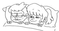 2016 artist:drawfriend bed character:lincoln_loud character:lynn_loud frowning in_bed looking_at_another lynncoln pillow sketch smiling smug // 384x203 // 32KB