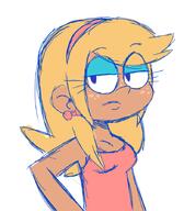 2015 aged_up artist:mrspinkpuds character:lola_loud half-closed_eyes hand_on_hip looking_at_viewer solo tan // 781x893 // 229.5KB