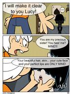 2017 artist:garabatoz bed character:lincoln_loud character:lucy_loud comic comic:lucy's_nighmare dialogue hands_on_face looking_at_another lucycoln open_mouth sitting text // 1224x1584 // 847KB
