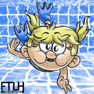artist:fanstheloudhouse character:lana_loud flippers looking_at_viewer smiling solo underwater // 1000x1000 // 225KB