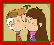 artist:julex93 background_character blushing character:cookie_qt character:lincoln_loud kissing // 3000x2500 // 548.3KB