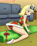 2016 artist:reit ass character:leni_loud christmas couch gift solo // 1280x1600 // 856KB