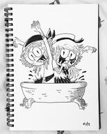 2016 artist:choltdraws bathtub character:lana_loud character:lola_loud inktober mermaid monster_girl photo pirate // 1024x1280 // 354KB